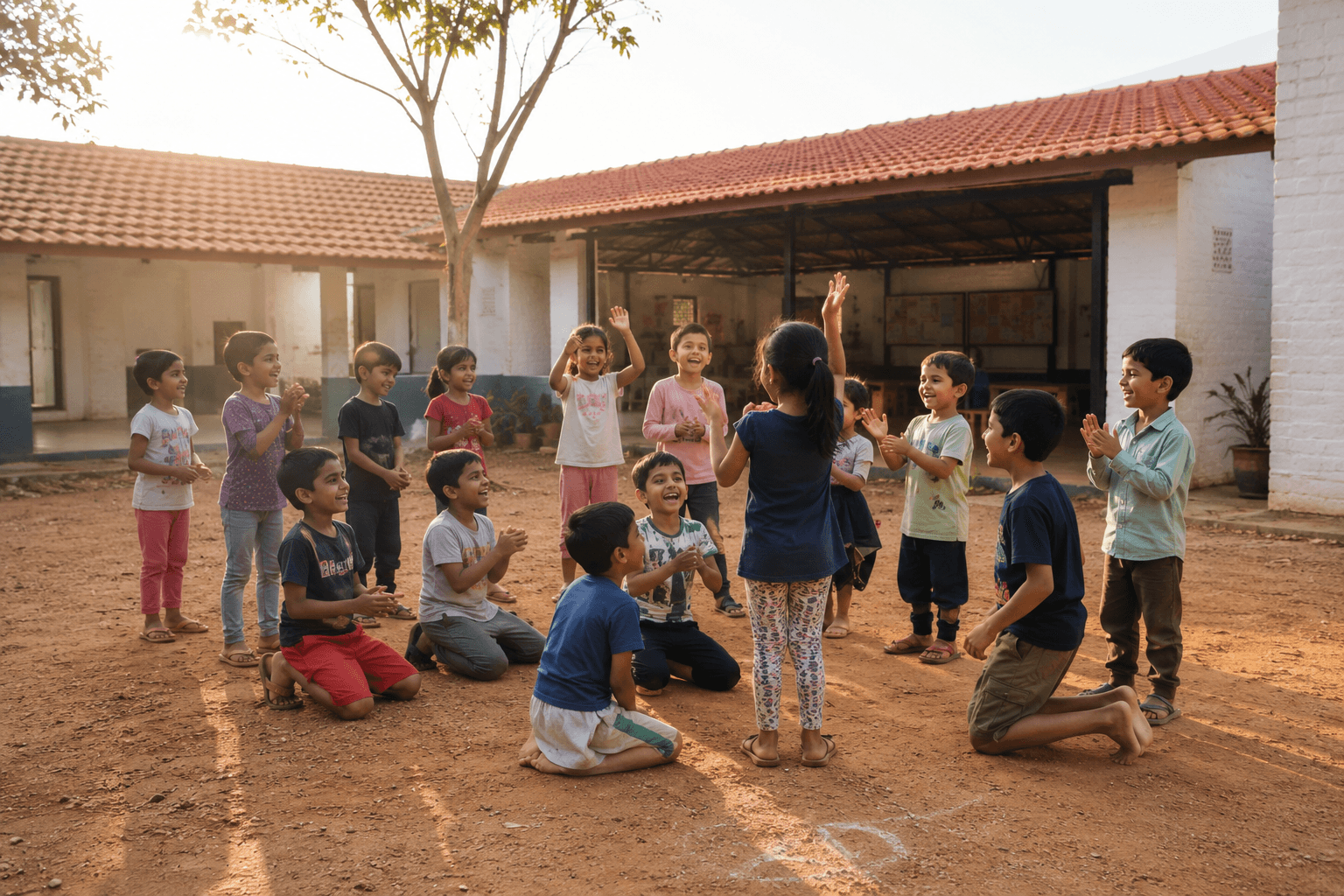 Children at Prakruthi Vidya School